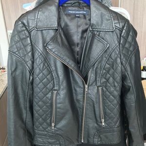 French Connection black faux leather jacket